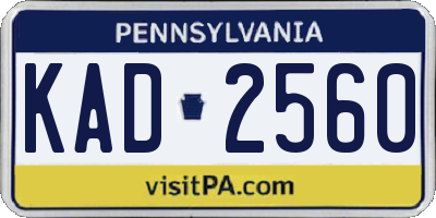 PA license plate KAD2560