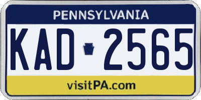 PA license plate KAD2565
