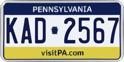 PA license plate KAD2567