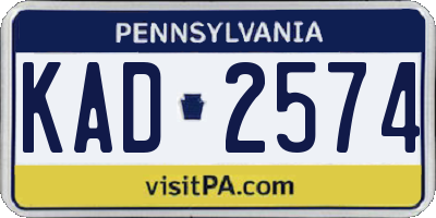 PA license plate KAD2574