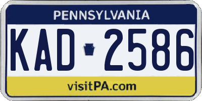 PA license plate KAD2586