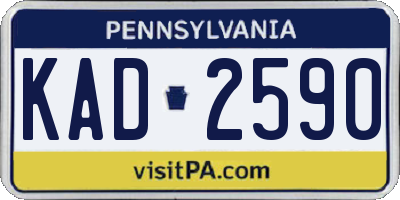 PA license plate KAD2590