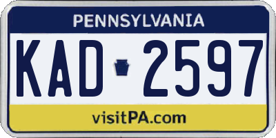 PA license plate KAD2597