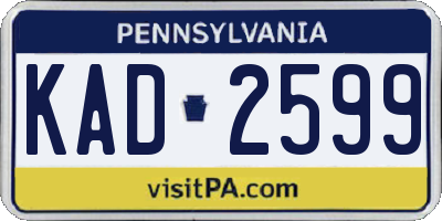 PA license plate KAD2599