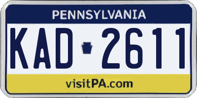 PA license plate KAD2611