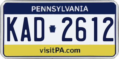 PA license plate KAD2612