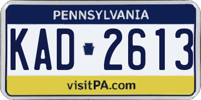 PA license plate KAD2613