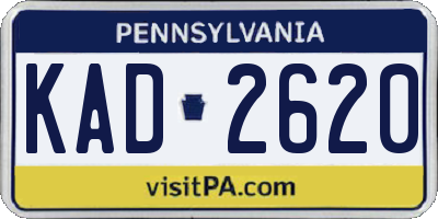 PA license plate KAD2620