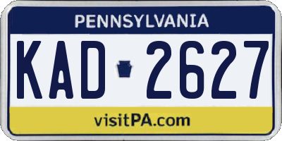 PA license plate KAD2627