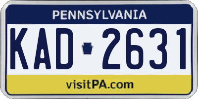 PA license plate KAD2631