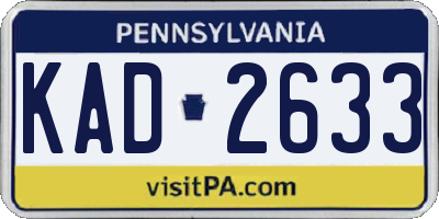 PA license plate KAD2633