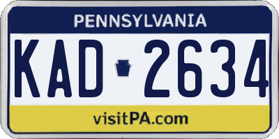PA license plate KAD2634
