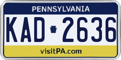 PA license plate KAD2636