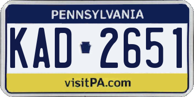 PA license plate KAD2651