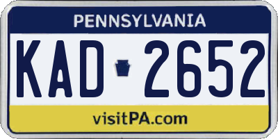 PA license plate KAD2652