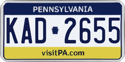 PA license plate KAD2655