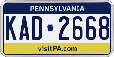 PA license plate KAD2668