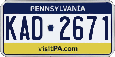 PA license plate KAD2671