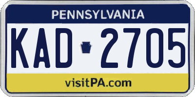 PA license plate KAD2705