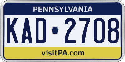 PA license plate KAD2708