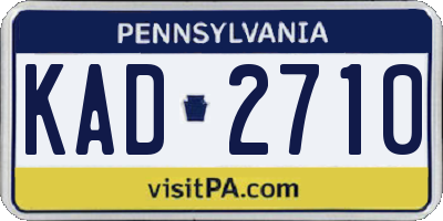 PA license plate KAD2710