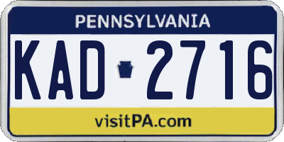 PA license plate KAD2716