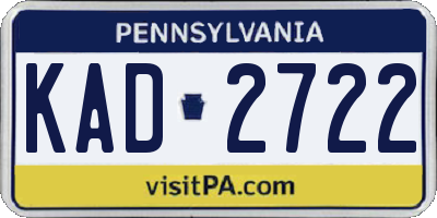 PA license plate KAD2722