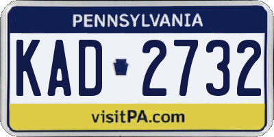 PA license plate KAD2732