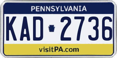 PA license plate KAD2736