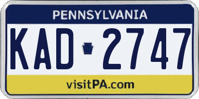 PA license plate KAD2747