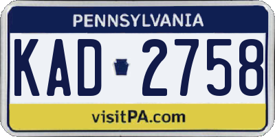 PA license plate KAD2758