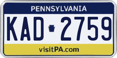 PA license plate KAD2759