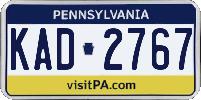 PA license plate KAD2767