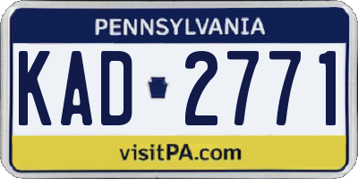 PA license plate KAD2771