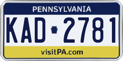 PA license plate KAD2781