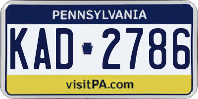 PA license plate KAD2786