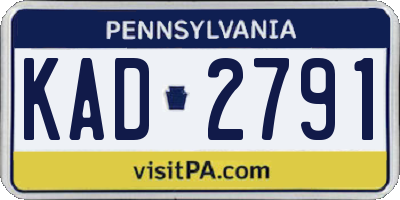 PA license plate KAD2791