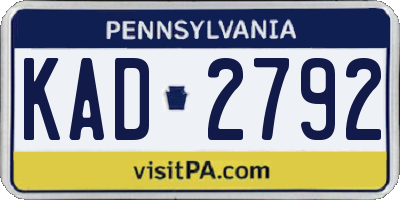 PA license plate KAD2792