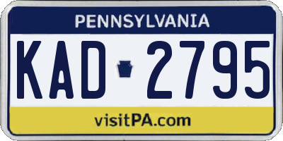 PA license plate KAD2795