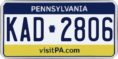 PA license plate KAD2806
