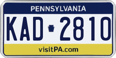 PA license plate KAD2810