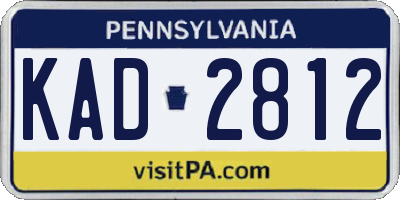PA license plate KAD2812