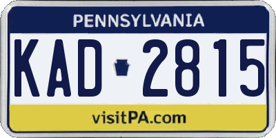 PA license plate KAD2815