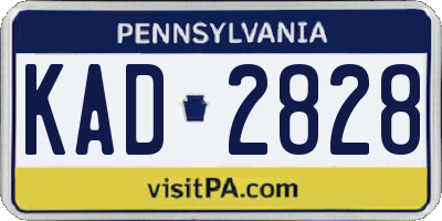 PA license plate KAD2828
