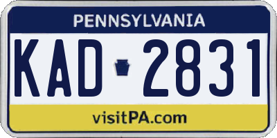 PA license plate KAD2831