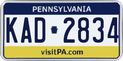PA license plate KAD2834