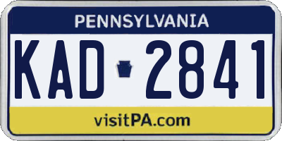 PA license plate KAD2841