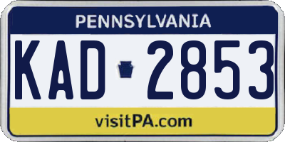 PA license plate KAD2853
