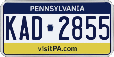 PA license plate KAD2855