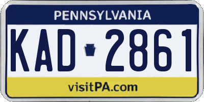 PA license plate KAD2861